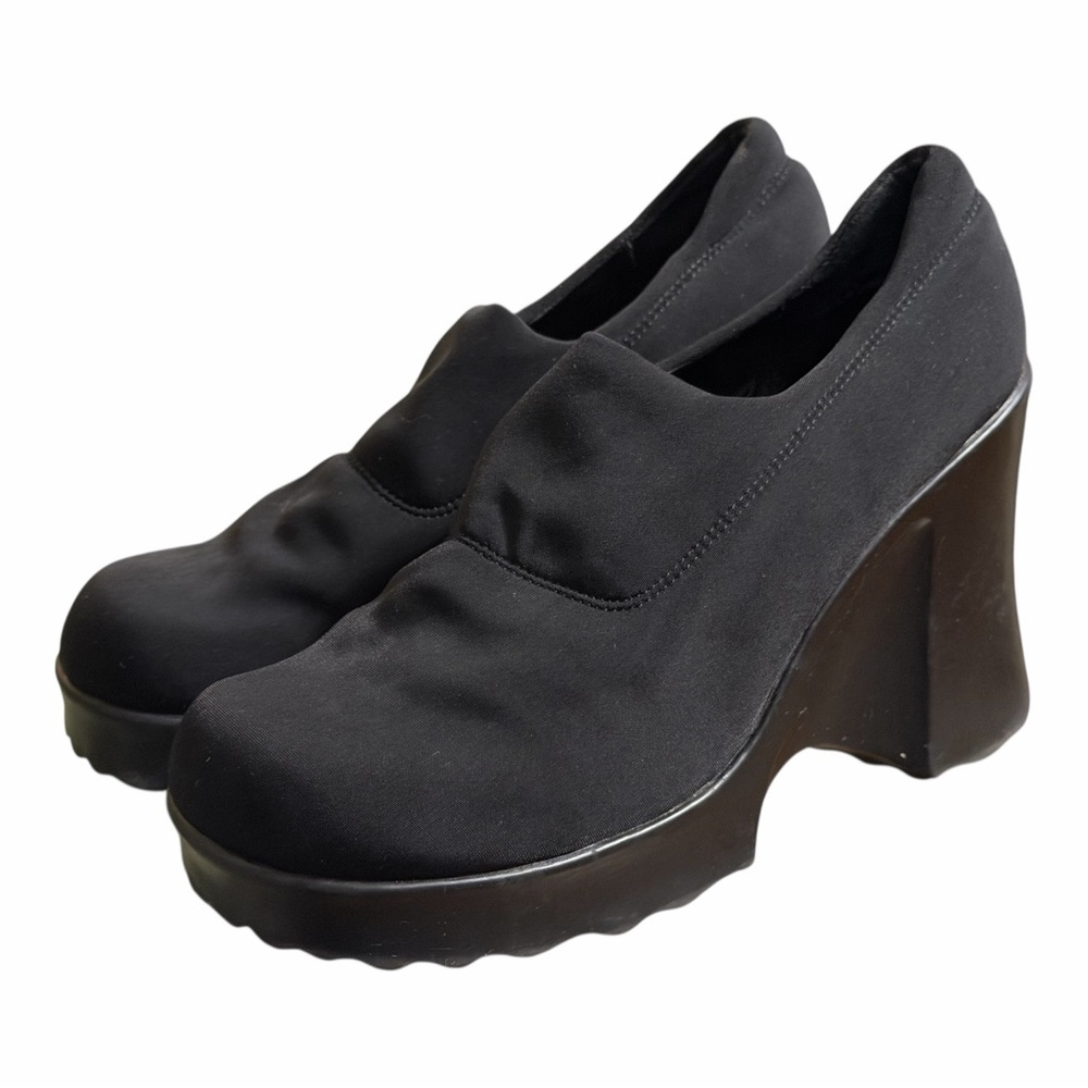 Vintage American Eagle Womens Y2K Black Chunky Wedge Platform Grunge Goth